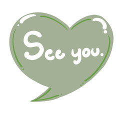 Frequently used English greetings and catchphrases in heart-shaped speech bubbles against a bright.