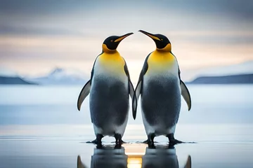 Deurstickers penguin on the beach © Roman