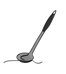 simple vector sketch vegetable scoop, sip single one line art, continuous