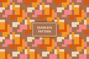 Aesthetic Contemporary printable seamless pattern with abstract Minimal elegant line brush stroke shapes and line in nude colors. Pastel boho background in minimalist mid century style vector