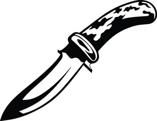 Cowboy Knife Logo Monochrome Design Style