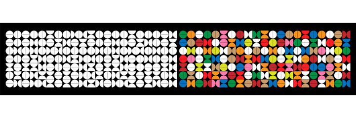 Brutalist abstract geometric shapes and grids. Vector set of different geometric shapes and elements. Brutalist design icons and signs. Vector illustration