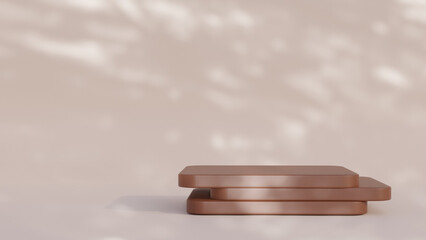 3d product display podium scene with the geometric platform. 3d cylinder stand podium. Commercial background. Geometric forms in modern minimal design. 3d rendering.