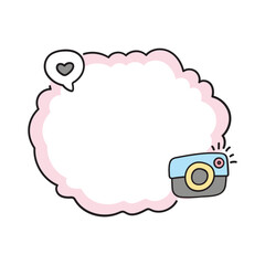 Cute handdrawn frame. Colorful doodle frame