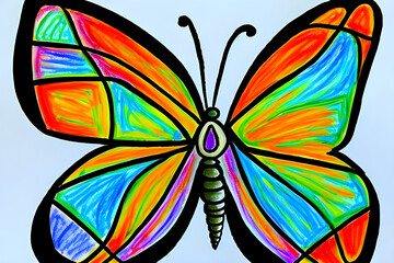 Colorful butterfly art. Generative AI