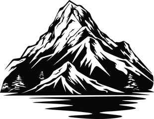 Mountain Peak Summit Logo Monochrome Design Style