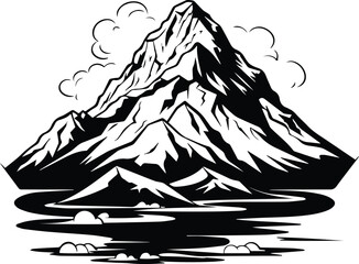 Mountain Peak Summit Logo Monochrome Design Style