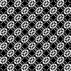 Vector pattern in geometric ornamental style. Black and white color.Seamless repeat pattern.Simple geo all over print block for apparel textile, ladies dress, fashion garment, digital wall paper.