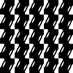 Vector pattern in geometric ornamental style. Black and white color.Seamless repeat pattern.Simple geo all over print block for apparel textile, ladies dress, fashion garment, digital wall paper.