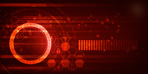 2d illustration Abstract futuristic electronic circuit technology background