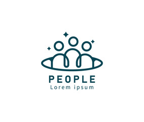 Creative Three People icon stock illustration