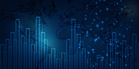 2d rendering Stock market online business concept. business Graph 
