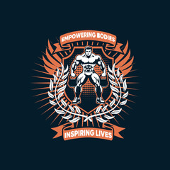 Vector Gym Inspiring Lives Emblem Logo Template