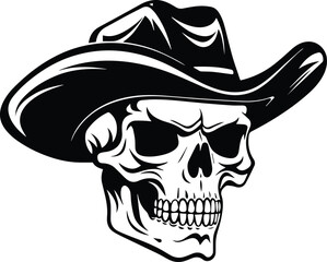 Western Cowboy Skull Mascot