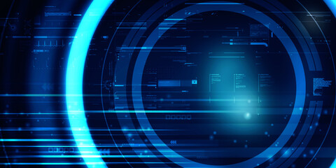 2d illustration Abstract futuristic electronic circuit technology background