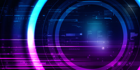 Obraz premium 2d illustration Abstract futuristic electronic circuit technology background