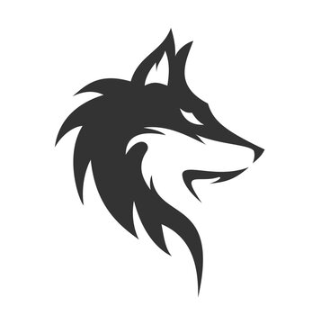 wolf head silhouette vector illustration design
