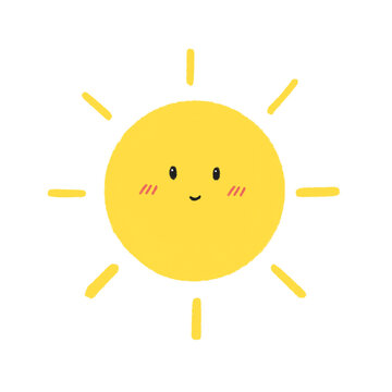 Cute sun smile hand drawn