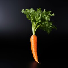 photo of an carrot in black background