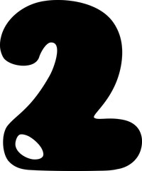 Cute Calligraphy Numbers 2 Vector Design