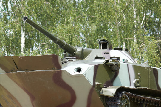 Airborne combat vehicle. Fragments of a combat vehicle close-up.