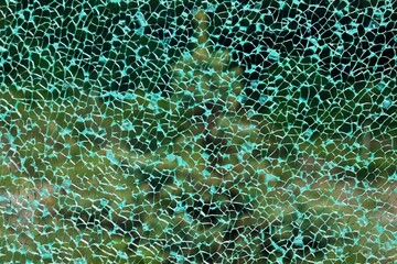 Background, texture broken transparent glass in small cracks