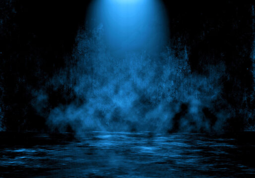 3D smock blue spotlight background