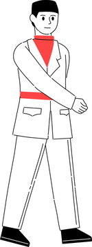 man walking red turtleneck white suit clip art preview