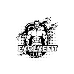 Vintage Gym Fitness Evolvefit Club Sport Vector T Shirt Design