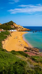 Crédence de cuisine en verre imprimé Cala Pregonda, île de Minorque, Espagne Cala Pregonda beach with golden sand on summer sunny day at Menorca island.