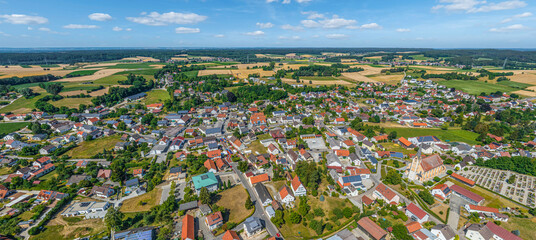 Die Gemeinde Aindling im Luftbild, Blick nach Osten ins Wittelsbacher Land