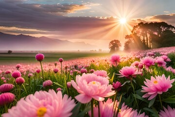 sunrise in the mountain generated by AI tool