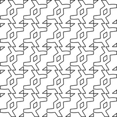 Texture with figures from lines. Black and white pattern for web page, textures, card, poster, fabric, textile. Monochrome graphic repeating design. 