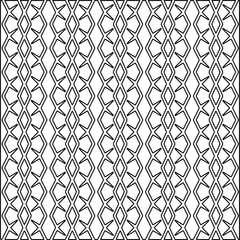 Fototapeta premium Texture with figures from lines. Black and white pattern for web page, textures, card, poster, fabric, textile. Monochrome graphic repeating design. 
