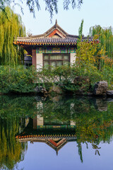 Scenery of Wulongtan Park in Jinan, Shandong, China