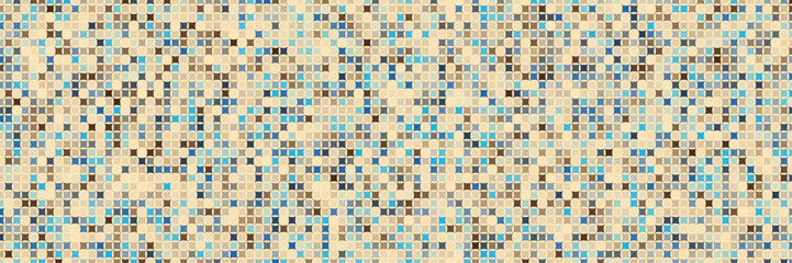 Halftone texture. Modern pattern with colorful squares for card or print. Horizontal halftone background with color squares for your design. Vector texture.
