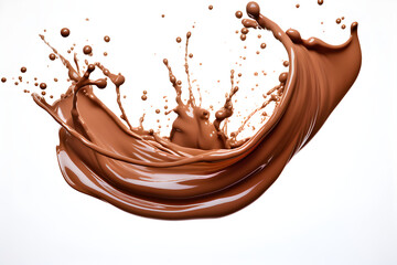 chocolate splash isolated on white background