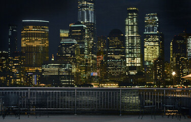 Fototapeta na wymiar beautiful city skyline at night. USA