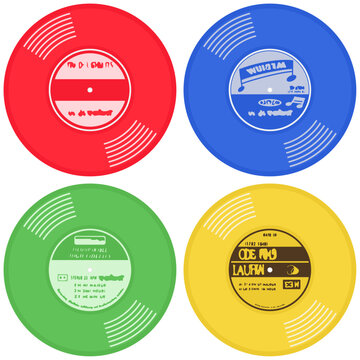 アナログ盤　レコード　ソノシートのアイコンセット