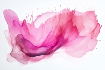 Pink abstract watercolor background created with Generative AI technology. Pink stains in watercolor style