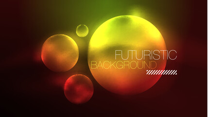 Circles with bright neon shiny light effects, abstract background wallpaper design