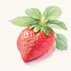 水彩で描いたいちごのイラスト Generative AI
