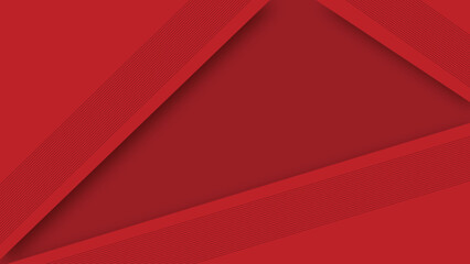 Vector background with red color paper cut shapes and line elements.