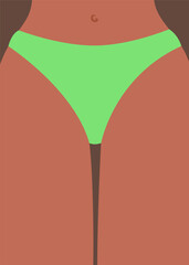 Summer poster with beautiful woman legs. Beach poster in flat style.