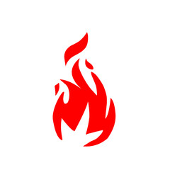 Red fire flat icons