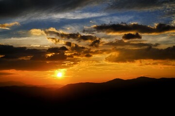 sunset in the mountains