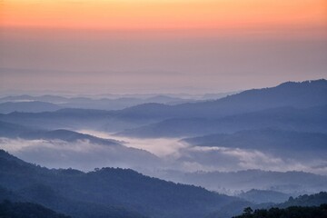 sunrise in the mountains