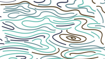 Fun line doodle seamless pattern. Creative abstract squiggle style drawing background for children or trendy design with basic shapes. Simple childish scribble wallpaper print.