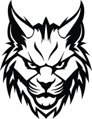 Angry Lynx Logo Monochrome Design Style