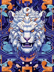 Lion art illustration t-shirt design